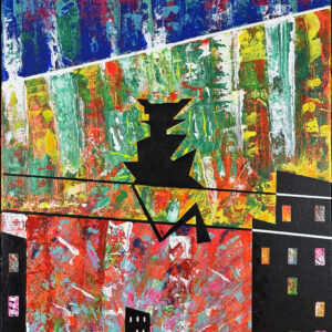 City Cat, acrylic on canvas, 46x55