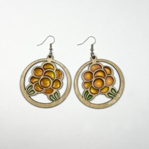Cloudberry Earring, Wood, Resin, 2 pcs.